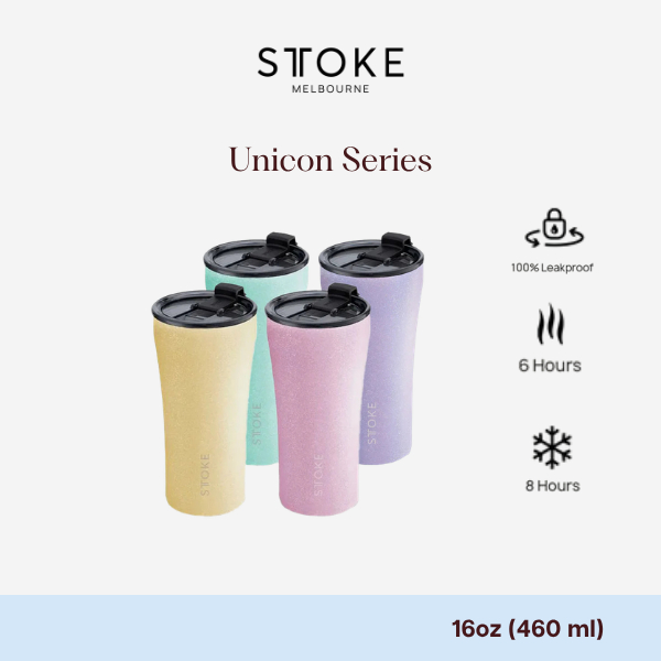 Sttoke Melbourne - The Commuter Unicorn Series 16oz กระติกน้ำเซรามิก แก้วน้ำเคลือบเซรามิก ไร้กลิ่นสเตนเลสรบกวน
