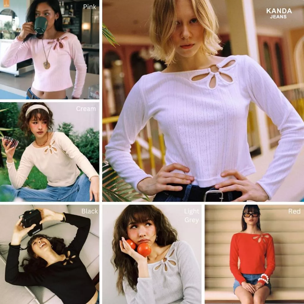 KANDA JEANS :Lily Long-sleeve top เสื้อยืด แขนยาว
