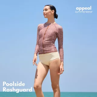 ☀️APPEAL🌊 Poolside Voyager เสื้อว่ายน้ำผู้หญิงมีซิป Rashguard แขนยาว กันUV มีซิป มีซับใน ฟองน้ำ P080