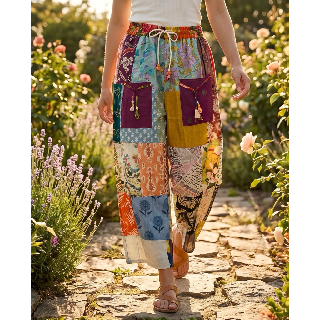 กางเกงผ้าต่อพื้นเมือง Boho style