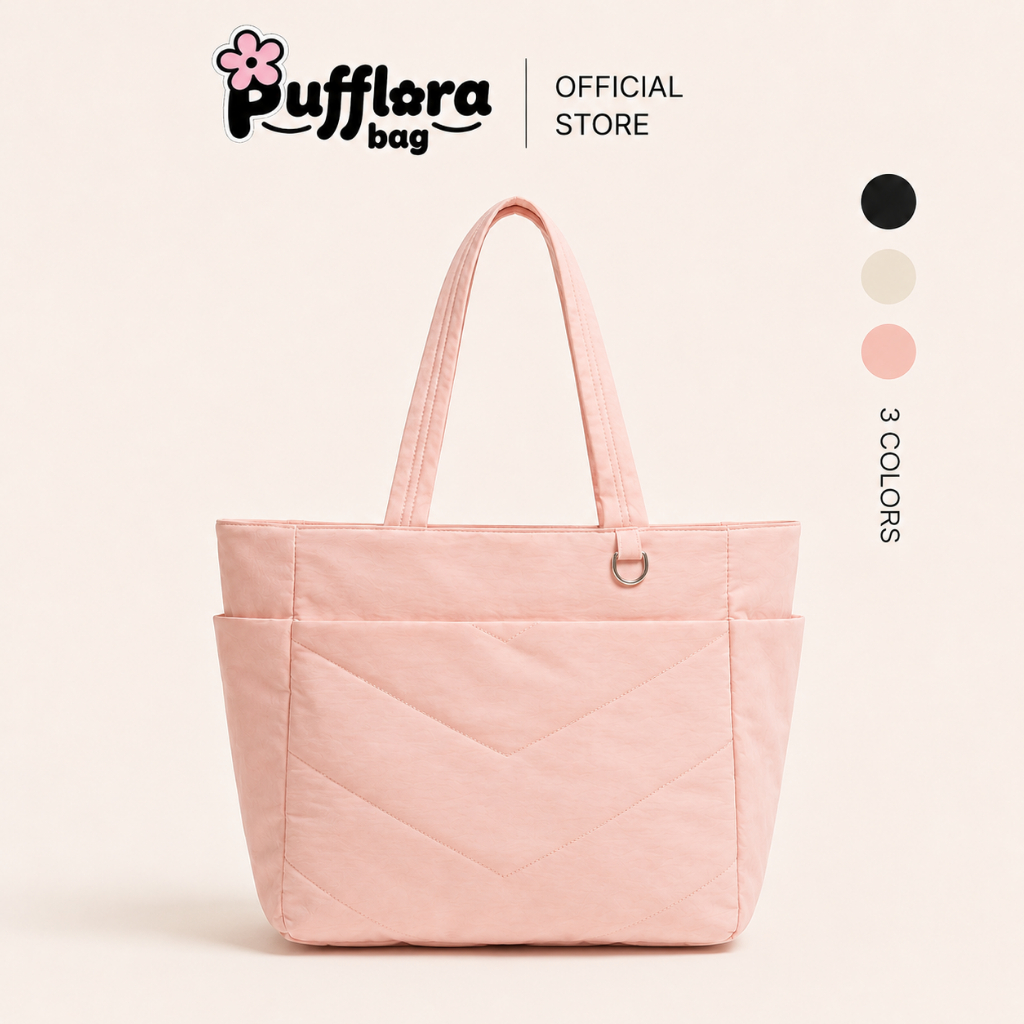 Pufflora กระเป๋าผู้หญิง กระเป๋าใส่โน้ตบุ๊ค กระเป๋าสะพายข้าง รุ่น Comfort Tote กระเป๋าโท้ท ใบใหญ่ ใส่Laptop/iPadได้ น้ำหน