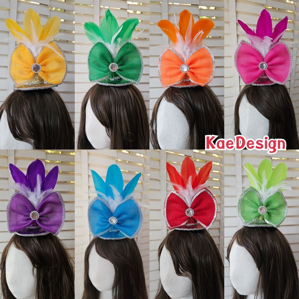 🇹🇭​กิ๊บหมวกดรัมเมเยอร์ เชียร์ลีดเดอร์เด็ก  กิ๊บแต่งผม  กิ๊บโบว์ขอบสีเงิน  เครื่องประดับผมเด็ก