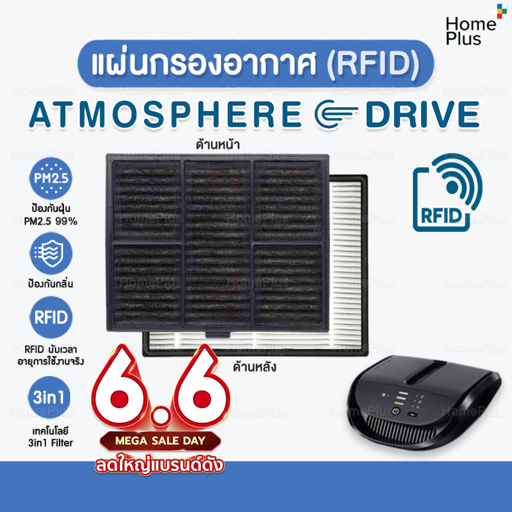 RFID แผ่นกรองอากาศ แอทโมสเฟียร์ ไดร์ฟ Amway Atmosphere Drive Filter ไส้กรองแอมเวย์ คุณภาพดี 3in1 ป้องกันฝุ่น PM2.5