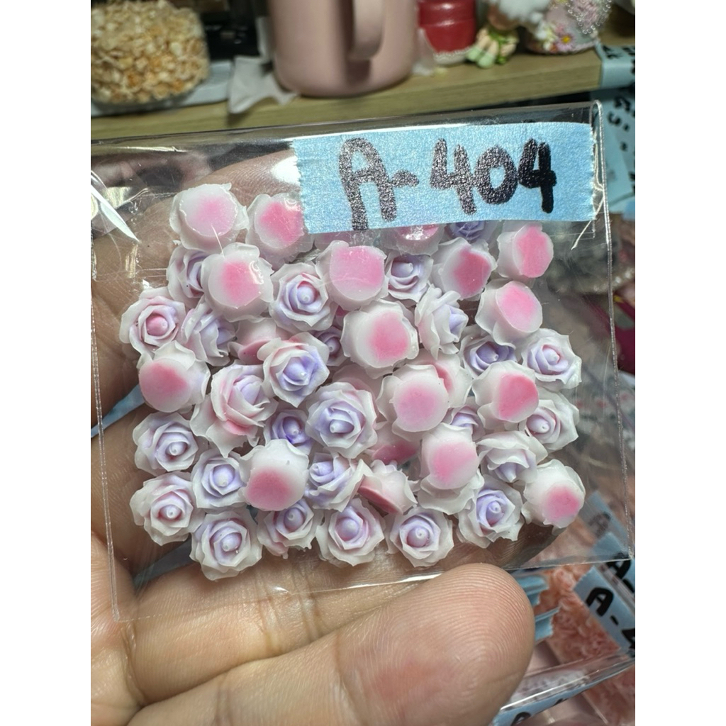 A 4  401-A500  8 มิล  50 ชิ้น กุหลาบ ควีน เรซิ่นดอกไม้ ตกแต่งยาดมงานdiy