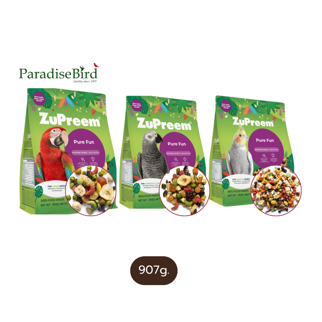 Zupreem Pure Fun สูตรรวมผลไม้ ผัก และเมล็ดธัญพืช (907g)
