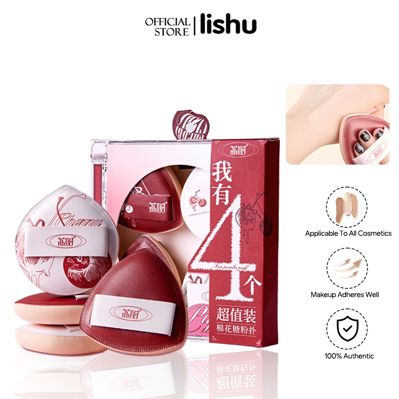 Lishu ชุดพัฟแต่งหน้าเนื้อนุ่มพิเศษ ฟองน้ำแต่งหน้าสำหรับผู้หญิง พัฟแป้ง อุปกรณ์เสริมความงามสไตล์เกาหลี ราคาถูก Shopee Lazada