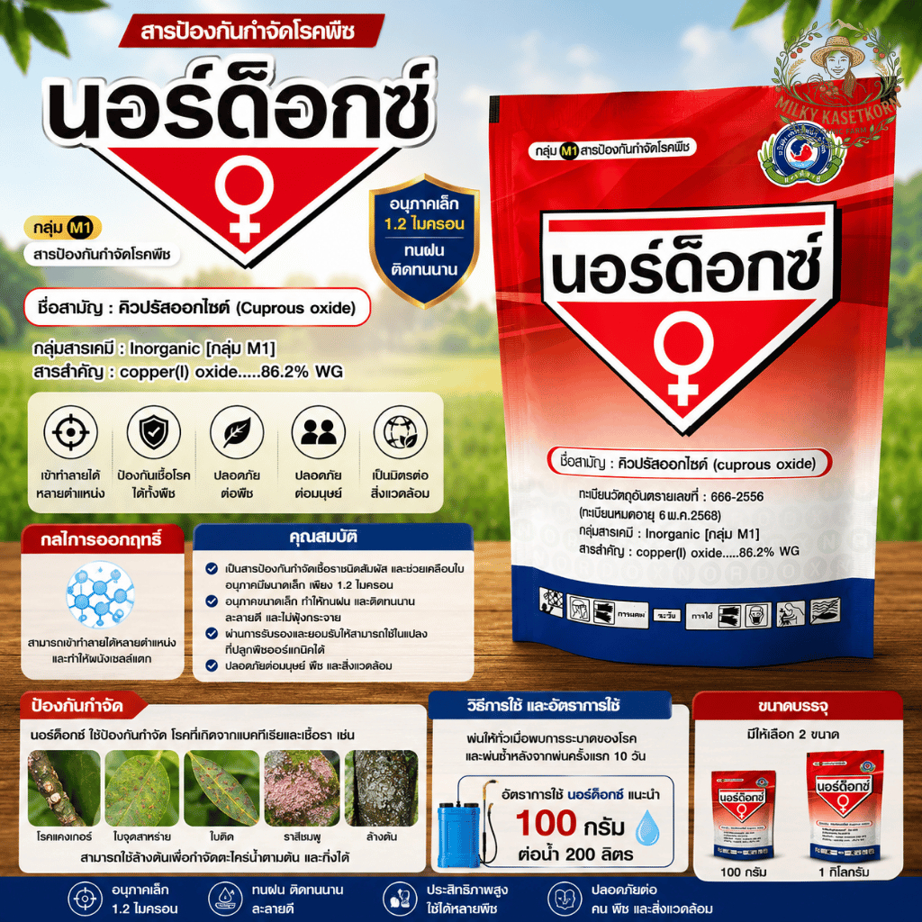นอร์ด็อกซ์ คิวปรัสออกไซด์ ป้องกันและกำจัดโรคพืช