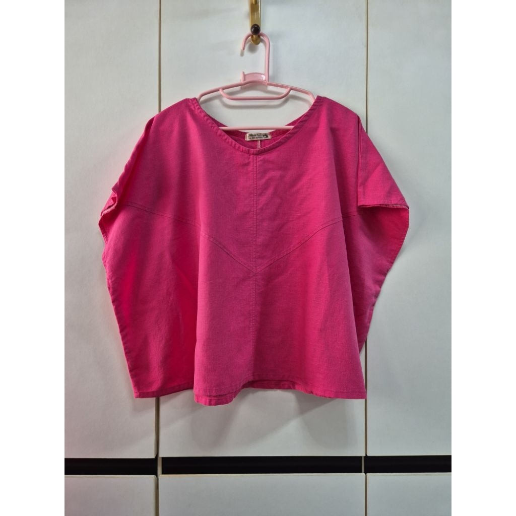 2nd Milinda ห้องเสื้อ เสื้อทรงบ๊อกซี่ แบบสวม สีชมพูสดใส