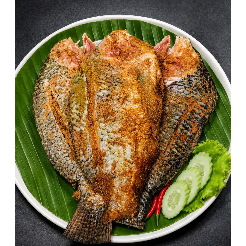ปลาร้าปลานิลข้าวคั่ว3-400กรัม(2ตัว)