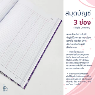 สมุดบัญชีลายสก๊อตตีเส้น | 1 ช่อง | 2 ช่อง | 3 ช่อง | มีเลขหน้า No.5/100 | 70 แกรม 100 แผ่นรวมปก | ขนาด 210x320 มม.| 4 สี