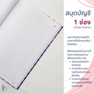 สมุดบัญชีลายสก๊อตตีเส้น | 1 ช่อง | 2 ช่อง | 3 ช่อง | มีเลขหน้า No.5/100 | 70 แกรม 100 แผ่นรวมปก | ขนาด 210x320 มม.| 4 สี