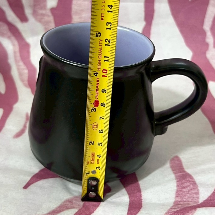 แก้วกาแฟ มีหูจับ แก้วมัคทรงสูงสไตล์วินเทจ สีดำม่วงทูโทน รูปที่ 4