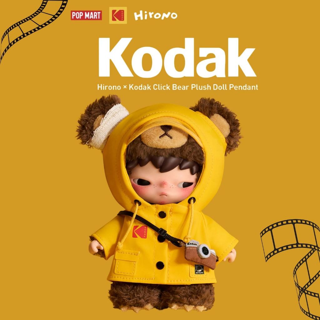 🚚พร้อมส่ง...ของแท้💥Hirono × Kodak Click Bear Plush Doll Pendant💥
