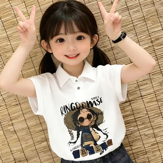 BEAR BABY เสื้อแขนกุดเด็กลำลอง เสื้อยืดเด็กโปโล ลายน้องสาว ผ้าระบายอากาศ เหมาะกับหน้าร้อน แขนกุด ไซส์90-160
