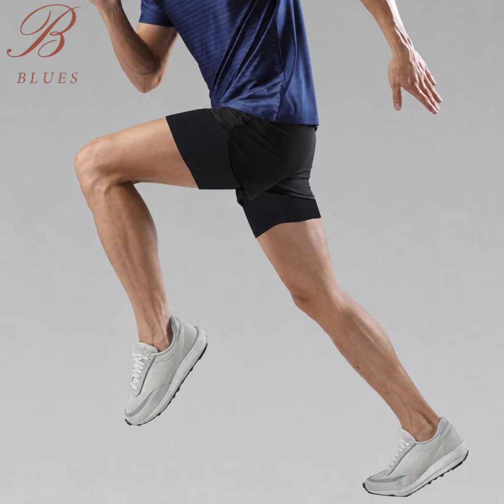 B BLUES M-5XL กางเกงกีฬาขาสั้น ไซส์ใหญ่ แบบแห้งเร็ว ระบายอาก ความยืดหยุ่นสูง เหมาะกับใส่ออกกําลังกาย วิ่ง สําหรับผู้ชาย thumbnail 8