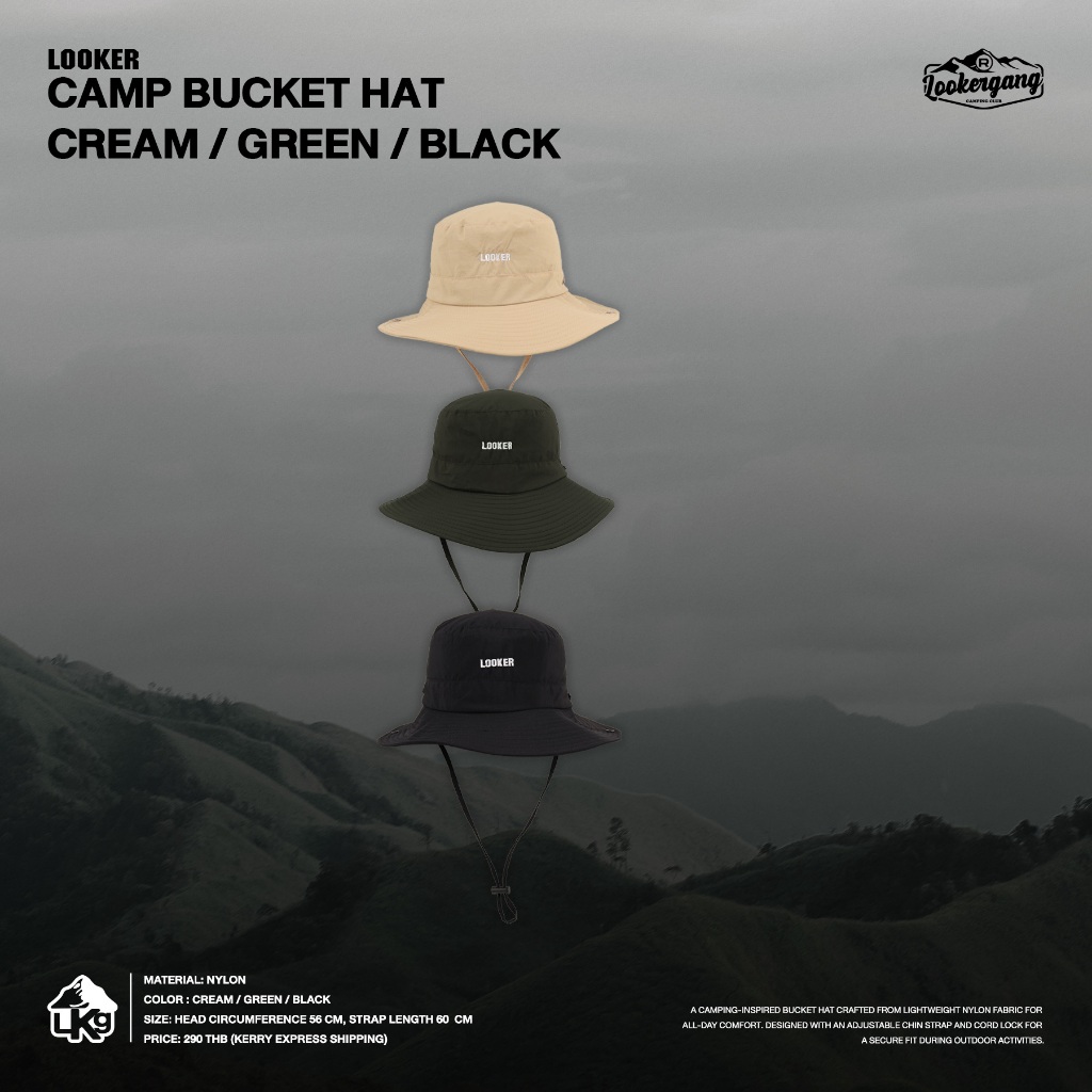 หมวก Bucket สไตล์แคมป์ปิ้ง LOOKER — CAMP BUCKET HAT