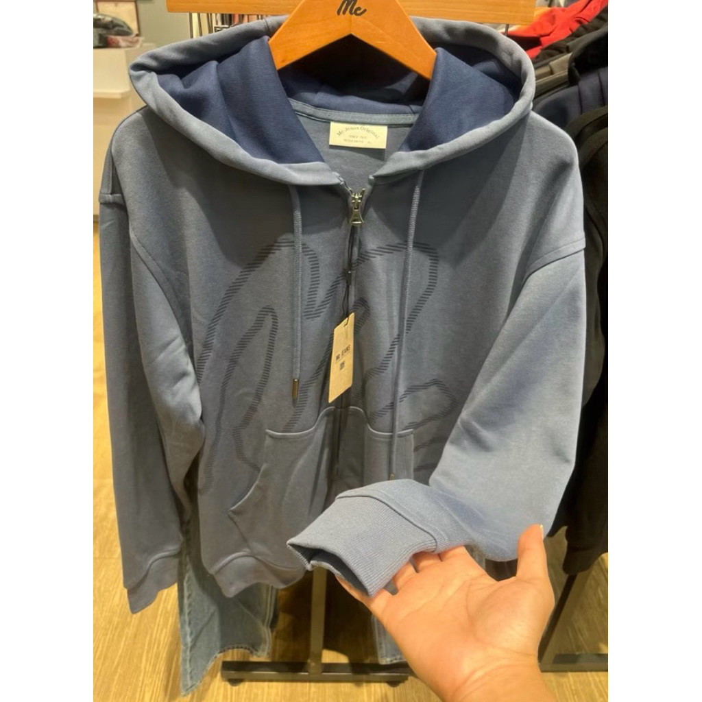Mc Jeans เสื้อแขนยาวมีฮู้ด เสื้อกันหนาว สีฟ้าอ่อน งานแท้100% กดรับโค้ดส่วนลด/ใช้โค้ดส่วนลดได้