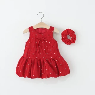 Babyonline(Y218)P1 ชั้น2K1-3 (ส่งด่วน1วัน) ชุดกระโปรงสายเดี่ยวลายสก็อตสำหรับเด็กผู้หญิง ผ้าฝ้าย นิ่ม ใส่สบาย