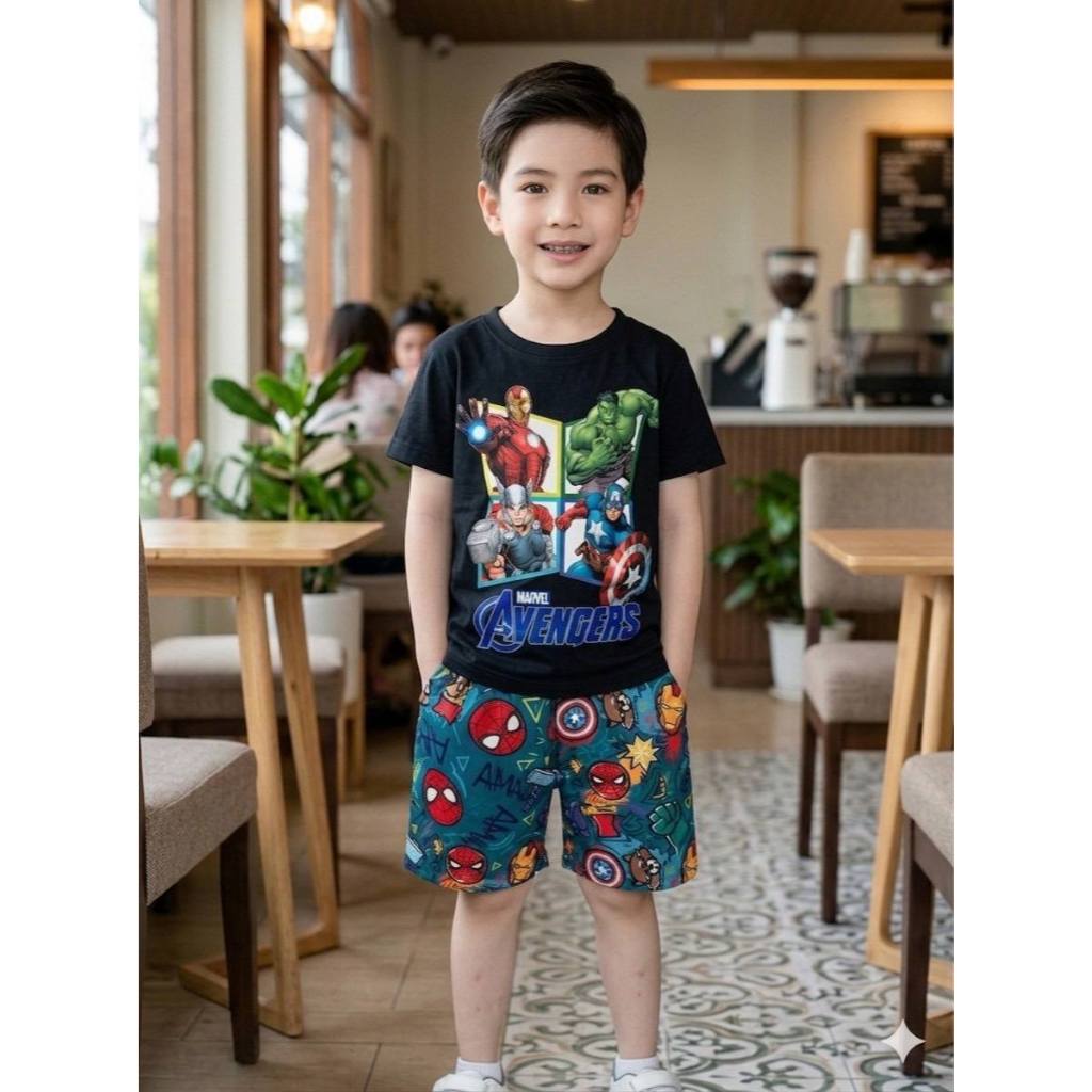 ชุดเซตเด็กชาย Avengers ดำ