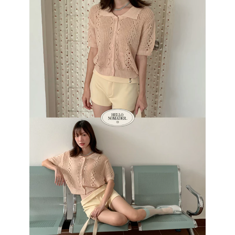 NOMADE.& พร้อมส่ง Mint melody polo top {เสื้อโปโลแขนสั้น}