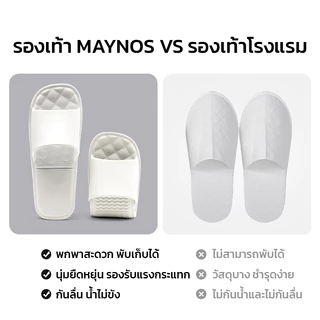 MAYNOS รองเท้าสลิปเปอร์พกพา พับได้ วัสดุ EVA น้ำหนักเบา กันลื่น แห้งไว สำหรับเดินทาง ท่องเที่ยว