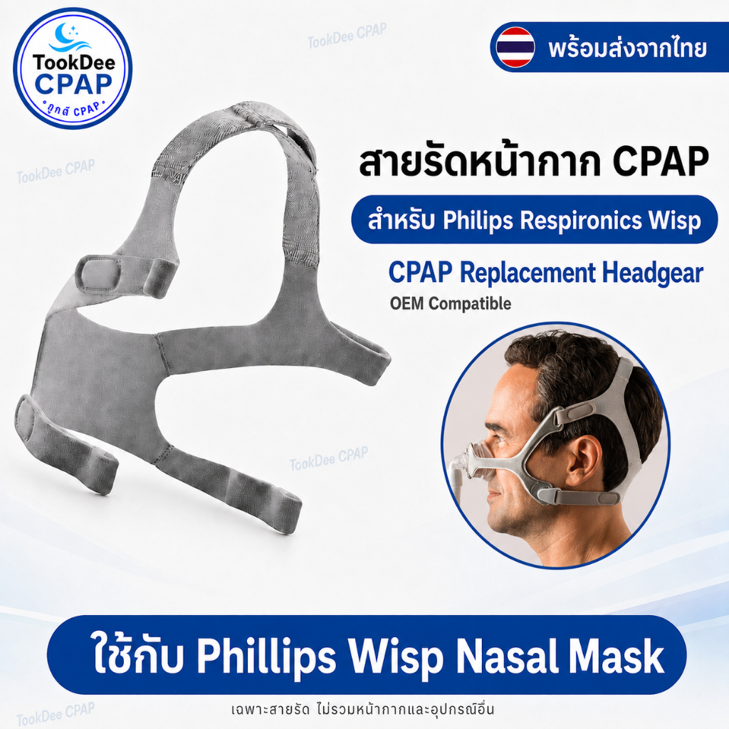 สายรัดหน้ากาก CPAP Philips Wisp Nasal Mask Headgear สายรัดศีรษะ OEM Respironics ส่งจากไทย