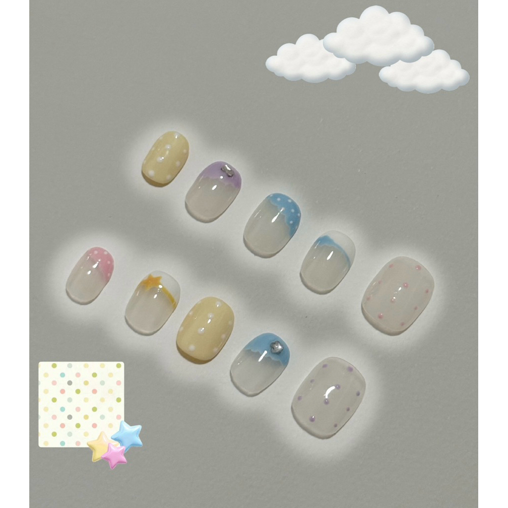 Cloudy Daydream🌧️⭐️🌈  *เล็บเจลแท้100%* 💅
