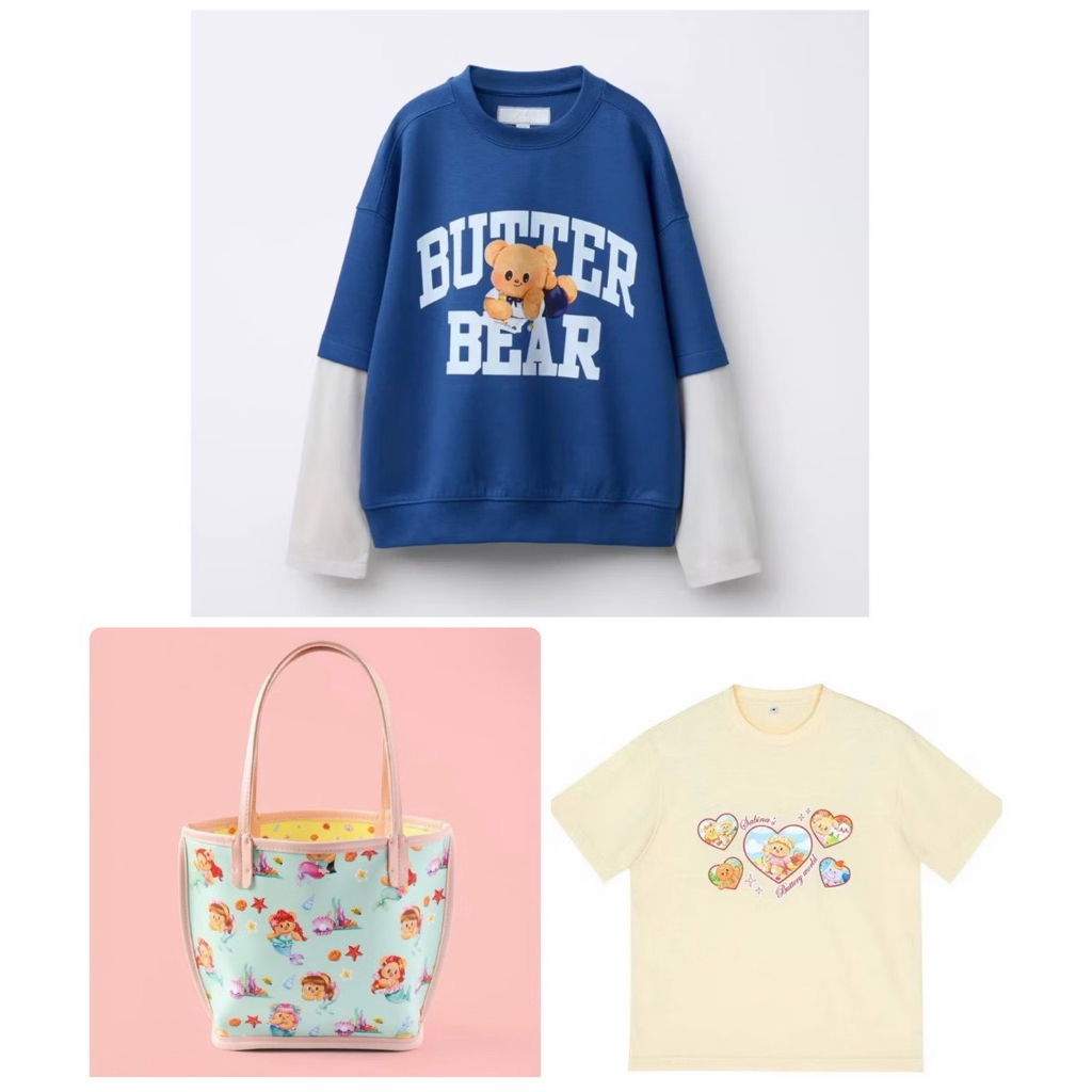 กระเป๋าButterbear/Zara x Butterbear/Sabina x Butterbear เสื้อยืด Oversize แท้100%ของใหม่ป้ายห้อย📌