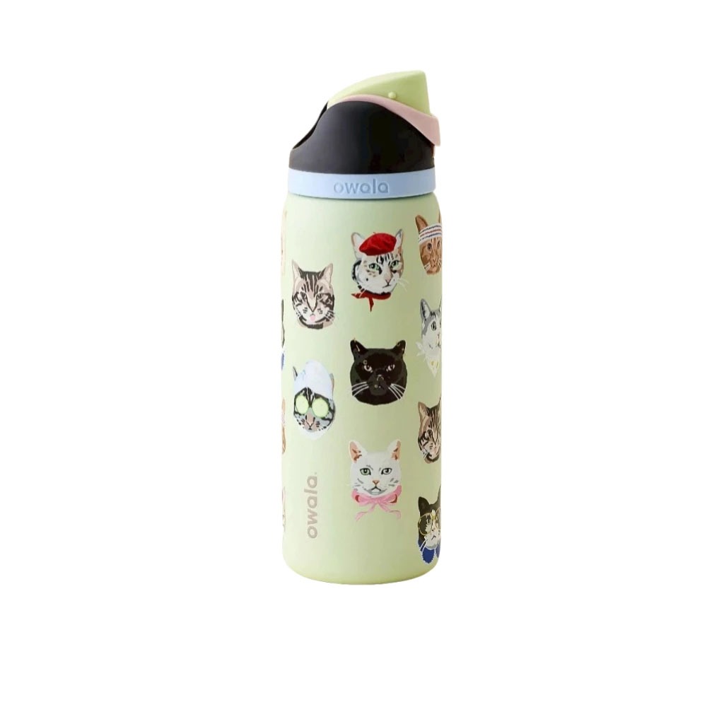 【ของแท้ 100 %】Owala UO Exclusive Cat Collage FreeSip 32oz Water Bottle