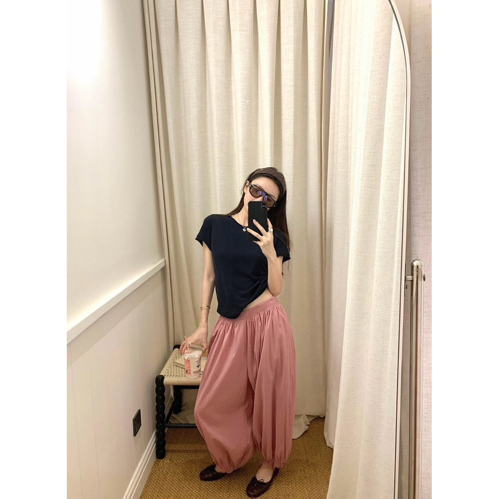 📍พร้อมส่ง ชมพู📍9890#กางเกงขายาว เอวยางยืด ปลายขาจั้ม มีกระเป๋าล้วงข้าง เนื้อผ้าดี งานสวย  TAG:WG.WE 🇰🇷