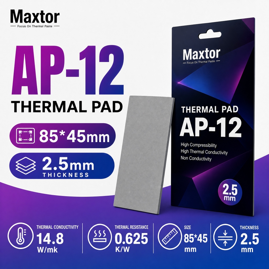 Maxtor 14.8W/mK Thermal Pad 85x45mm 0.5-3.0mm GPU CPU Graphics Card PS5 SSD VRAM Cooling Pad