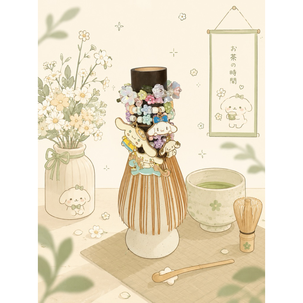 charm จี้แต่งแปรงมัทฉะ น่ารัก