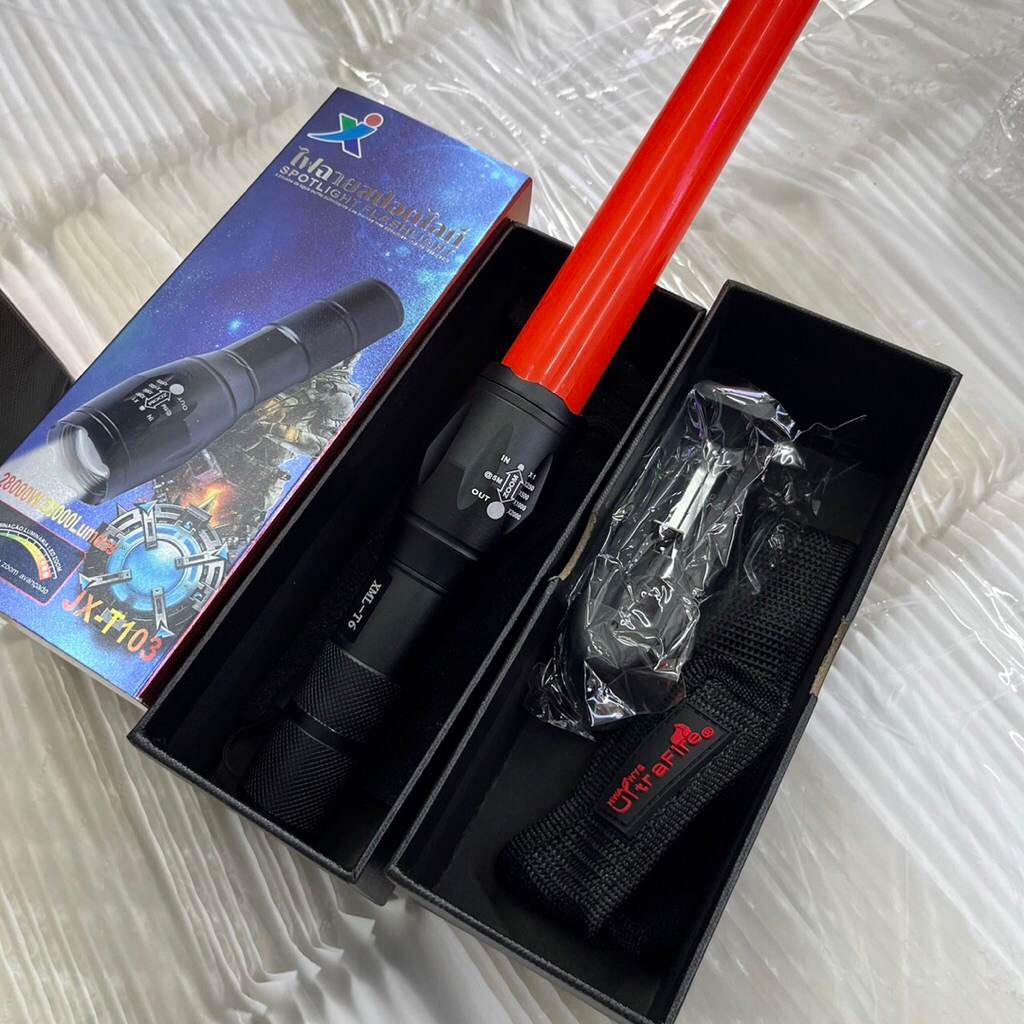 XML-T6 ไฟฉายแรงสูง ไฟฉายLED ไฟฉายT6 พร้อมถ่านชาร์จเครื่องชาร์จ ราคาครบชุด