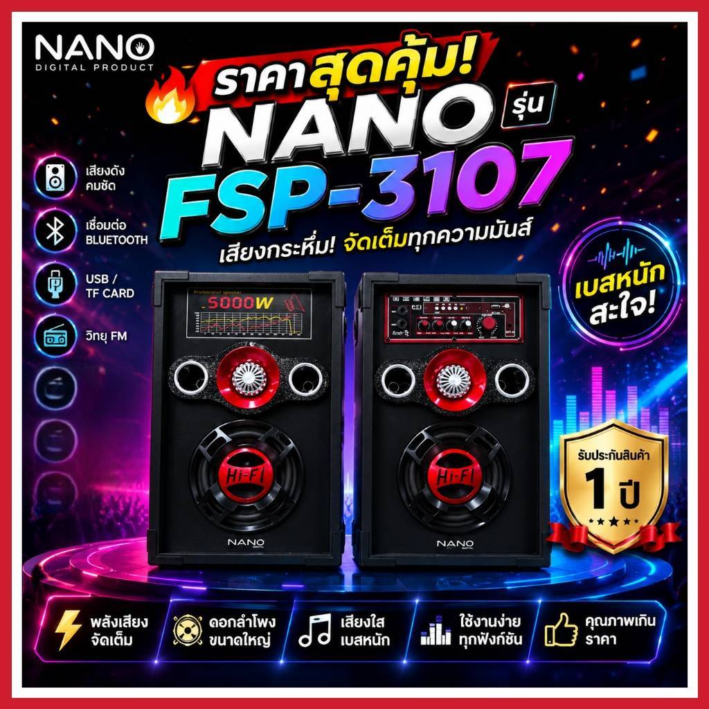 NANO ลำโพงกลางแจ้ง 6.5 นิ้ว FSP-3107