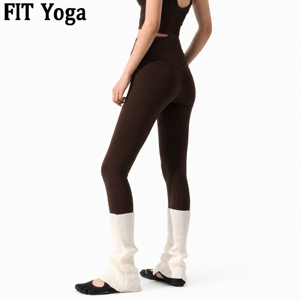 FitYoga กางเกงโยคะผู้หญิง เอวสูง รูปร่างกระชับ กดกระชับขา เรียวขา สวมใส่ออกกำลังกาย วิ่ง ยืดหยุ่นดี