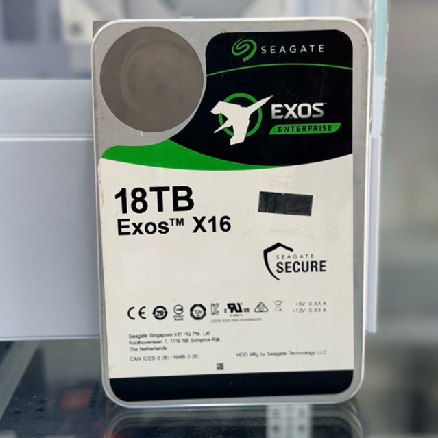 Seagate Exos X16 18TB  ฮาร์ดดิสก์ระดับองค์กร (Enterprise Hard Drive) ขนาด 3.5   ST18000NM000J 7200rp