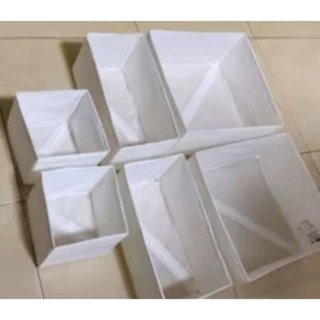 SKUBB สกุบบ์ กล่องผ้า 6 ใบ, กล่องเก็บของ กล่องใส่ของ สีขาว