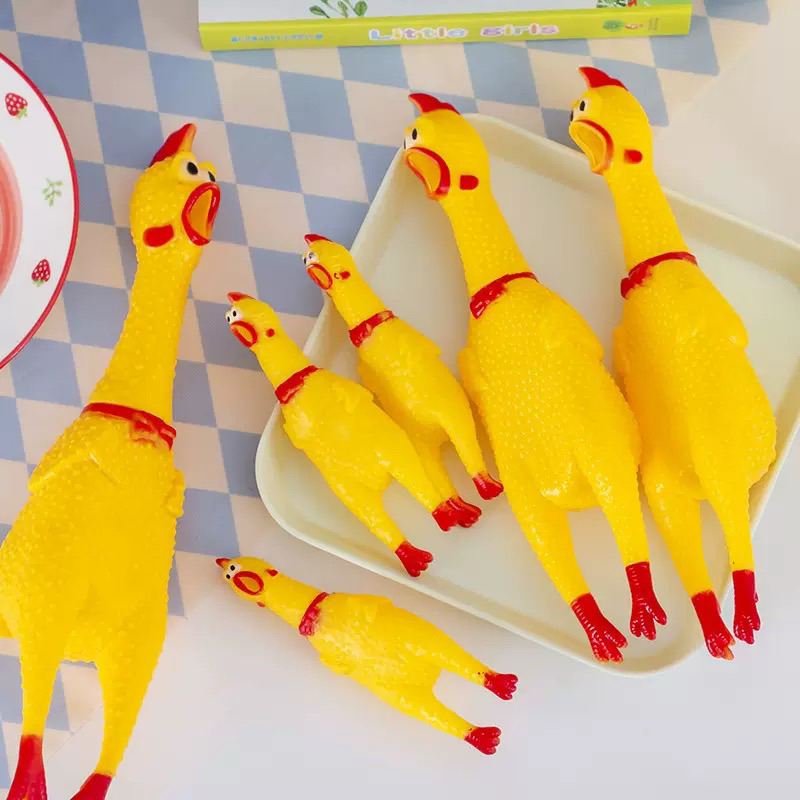 ไก่โอ๊ก ไก่บีบ 3ขนาด พร้อมส่งของเล่น