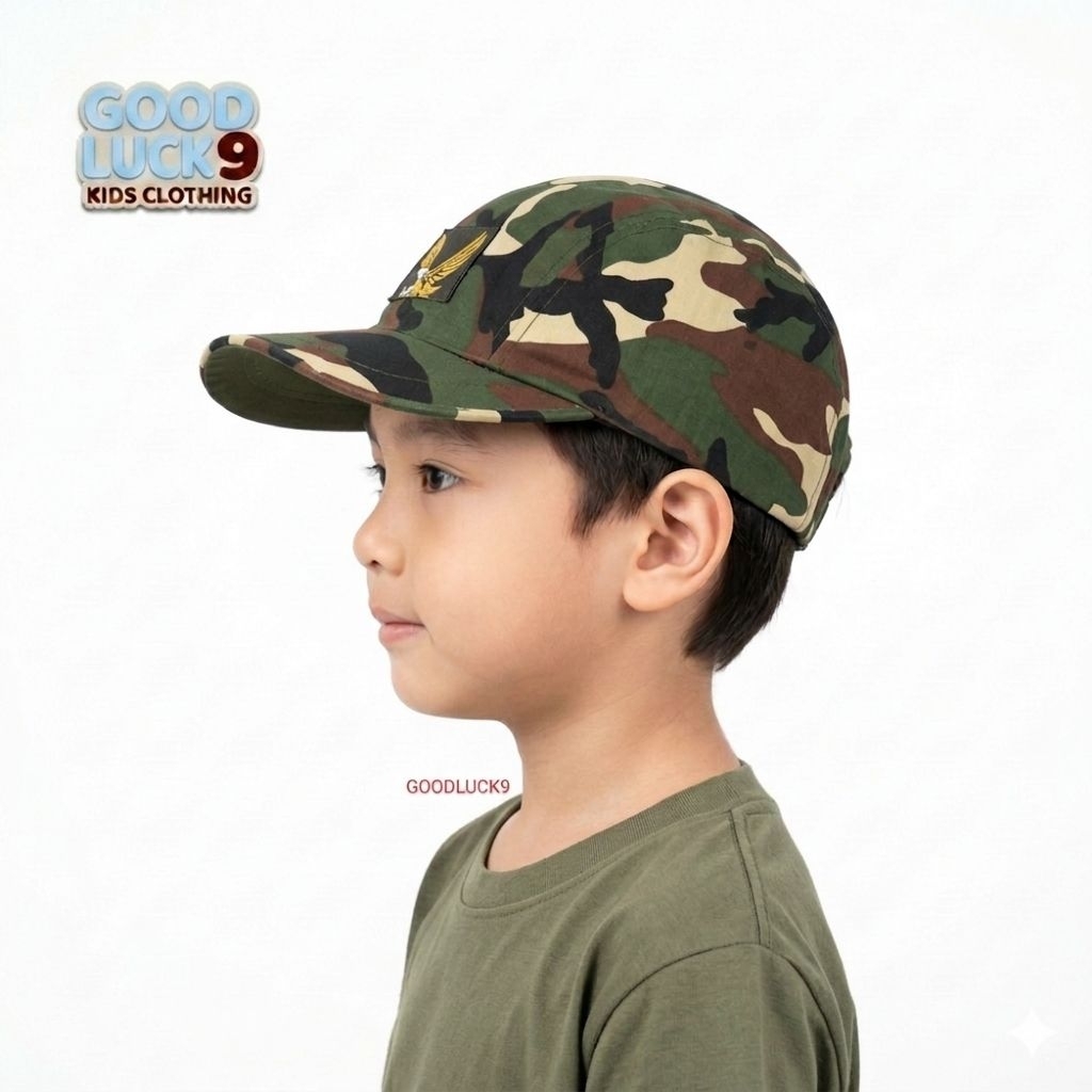 หมวกทหารเด็ก ARMY ลายพราง สินค้าไทย ใส่กันแดดให้เด็ก ช่วงแดดจัด กันลมฝน ผ้าหมวกระบายความร้อนดี  เด็ก 2-7 ปี  หมวก แก๊ป