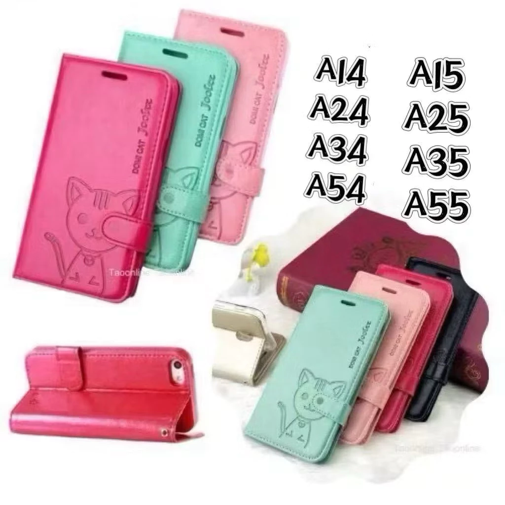 เคสฝาพับ ล็อค ตั้งได้ สำหรับ Samsung A15 A25 A35 A55 A14 A24 A34 A54 A53 A52 A23 A73 A53 พร้อมช่องใส่บัตรแถมสาย Domicat