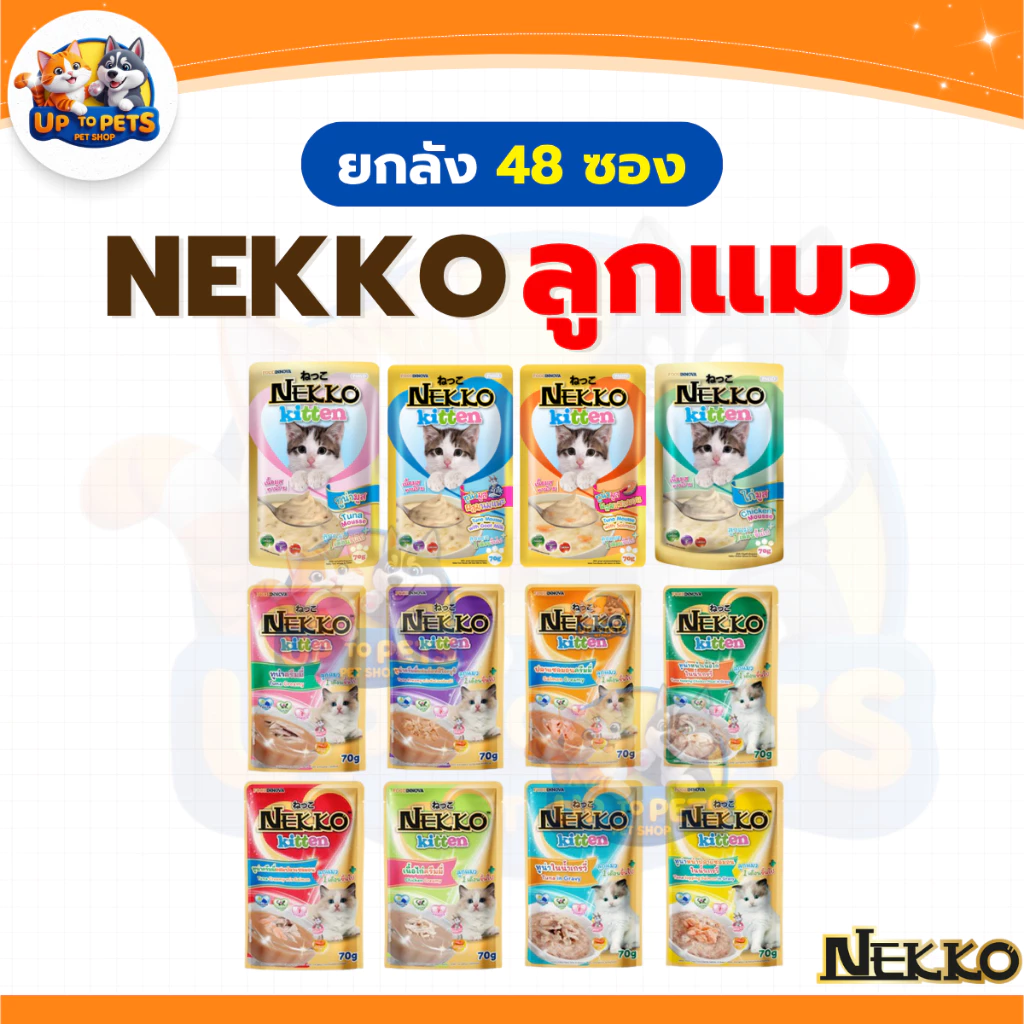 [ ยกลัง 4 โหล ] Nekko ทุกสูตร อาหารแมวเปียก เน็กโกะ มีให้เลือกหลายรสชาติ ส่งทุกวัน thumbnail 3