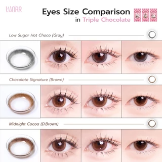 LUNAR - Triple Chocolate (Brown) คอนแทคเลนส์สีนํ้าตาลราย1เดือน พร้อมแถมตลับและอุปกรณ์