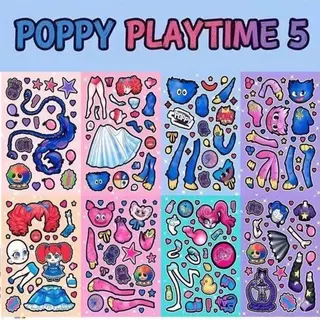 8ชิ้น/เซ็ต สติกเกอร์ Poppy Playtime Chapter 5 Catnap Dogday กันน้ำ ถอดได้ ตกแต่งสมุด ส่งจากกรุงเทพ