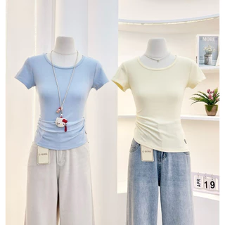 G-rose เสื้อยืดสีพื้น แต่งอะไหล่เงิน