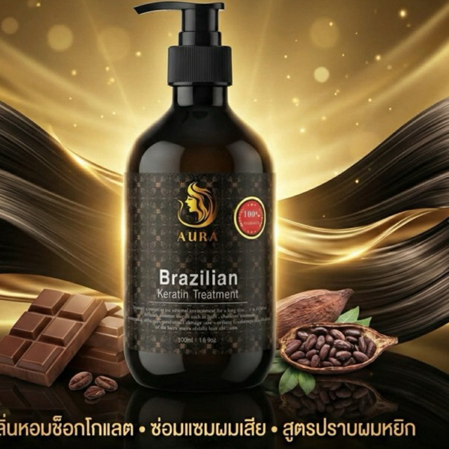 ออร่าเคราตินปราบผมหยิก​ Aura​ keratin (ได้รับ1ขวดไม่รวมตัวล็อกเคราติน)