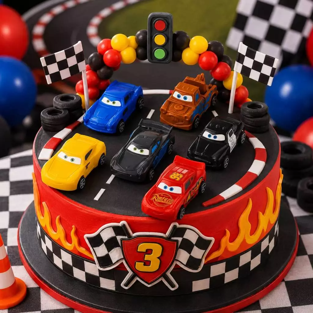 โมเดลรถ Cars และป้ายจราจร