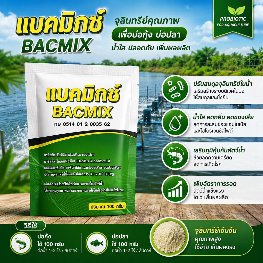 แบคมิกซ์ Bacmix จุลินทรีย์บำบัดน้ำ