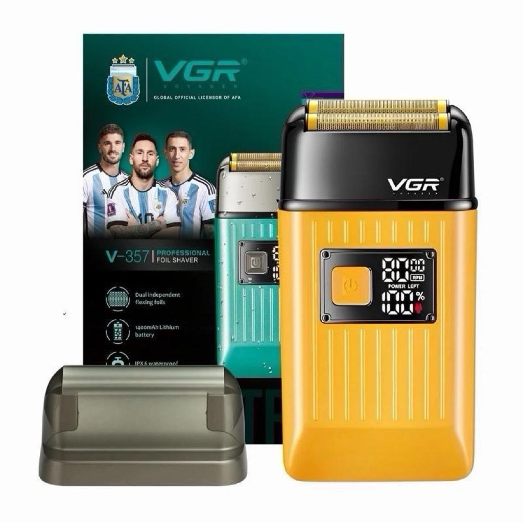 VGR vgr357 เครื่องโกนหนวดไฟฟ้า เครื่องโกนหนวดโกนเครา ปรับความแรงได้ 8000RPM(รอบ) มีจอบอกสถานะแบต