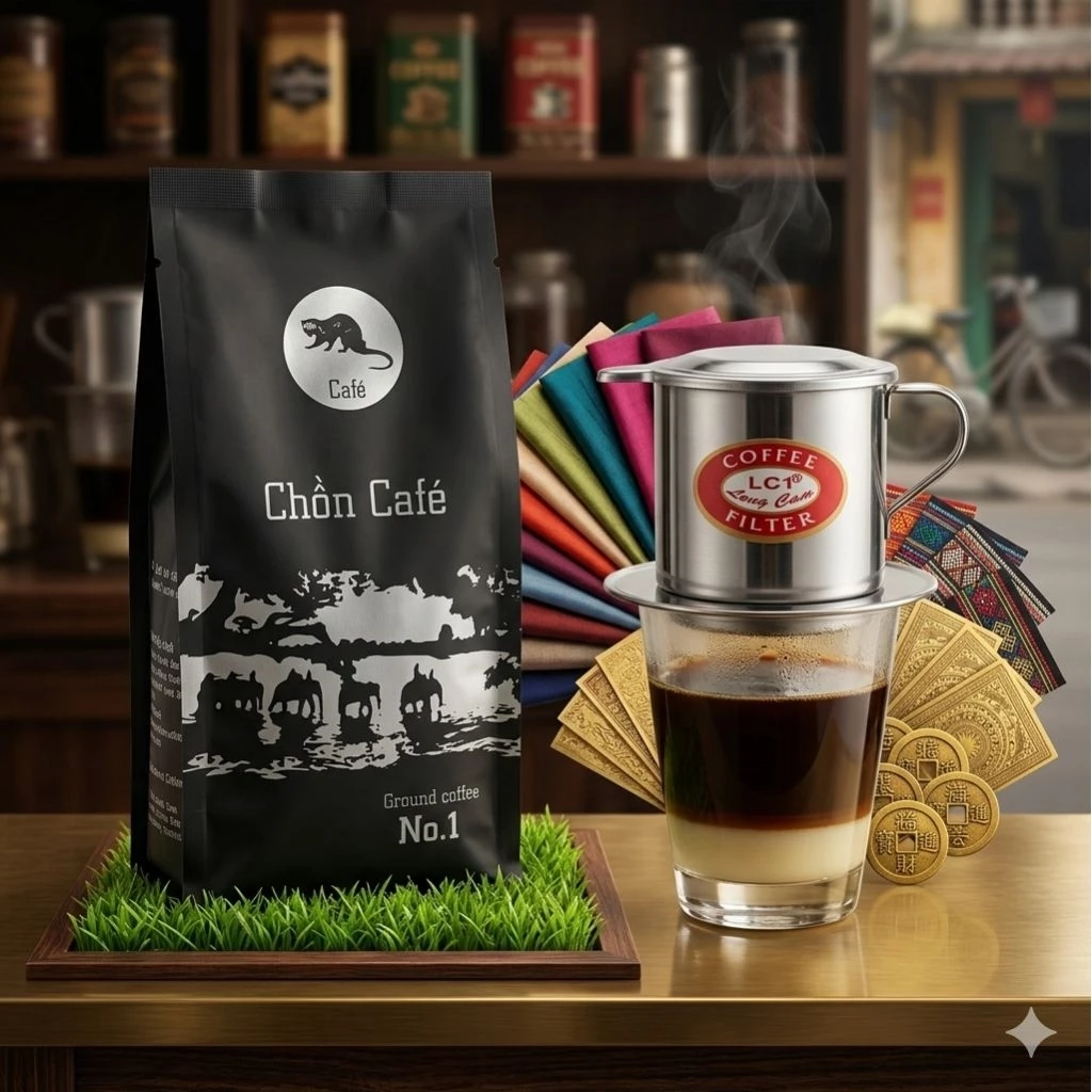กาแฟขี้ชะมดคั่วบด 500กรัม Chồn Café 1 ถุง แถม 1( รวม 1000 กรัม)