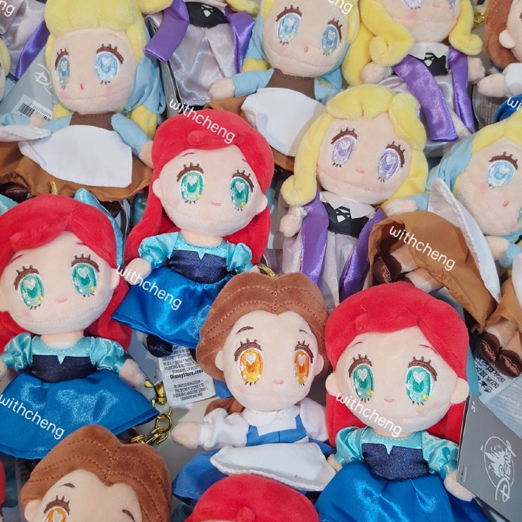 พร้อมส่ง พวงกุญแจ เจ้าหญิง แอเรียล เบลล์ ออโรร่า ซินเดอเรลล่า จาก Disney Princess Plush Keychain